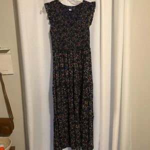 Old Navy Floral Maxi Dress - Navy and Orange